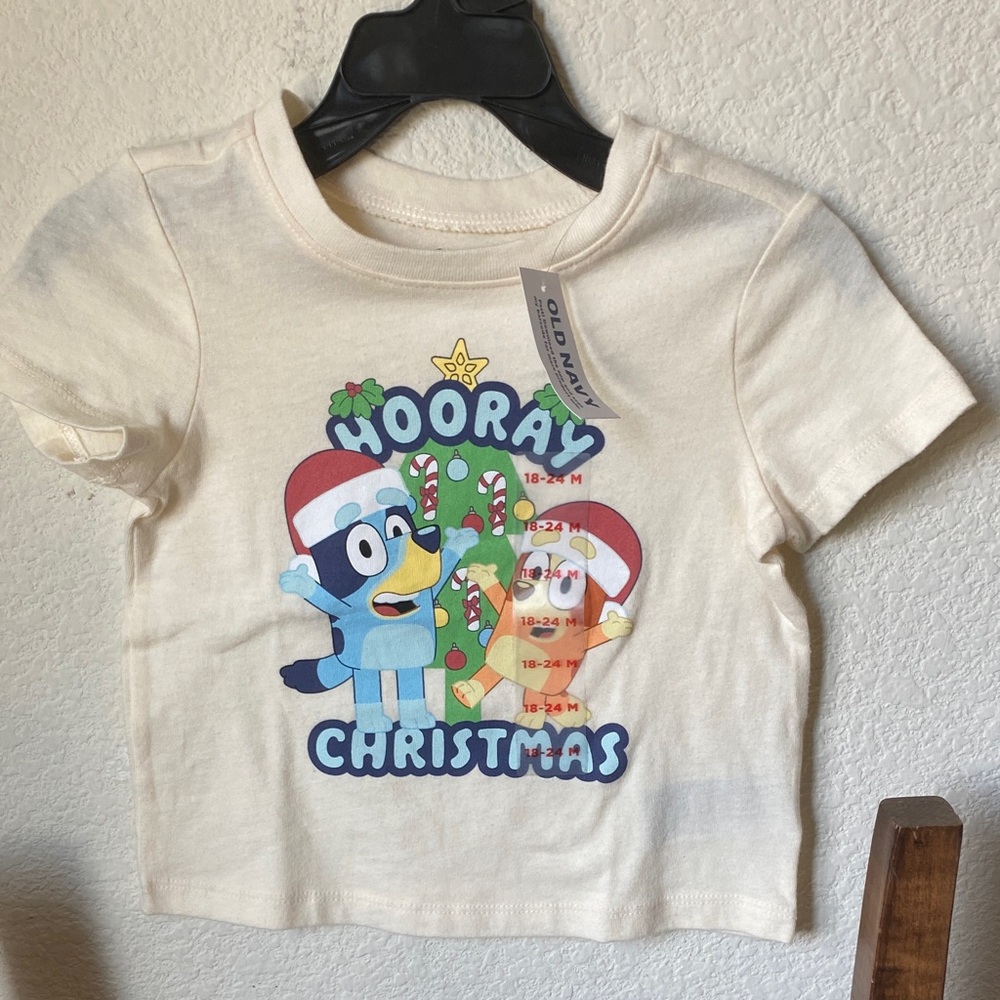 Bluey Christmas Kids T-Shirt - Cream